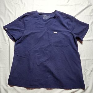 Figs Womens XXL Catarina Short Sleeve Scrub Shirt Blue PO2789